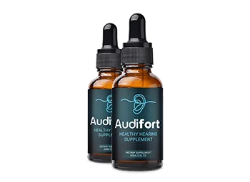 The seller's photo of two Audifort dropper bottles side by side, the 2-bottle order at $79 per bottle